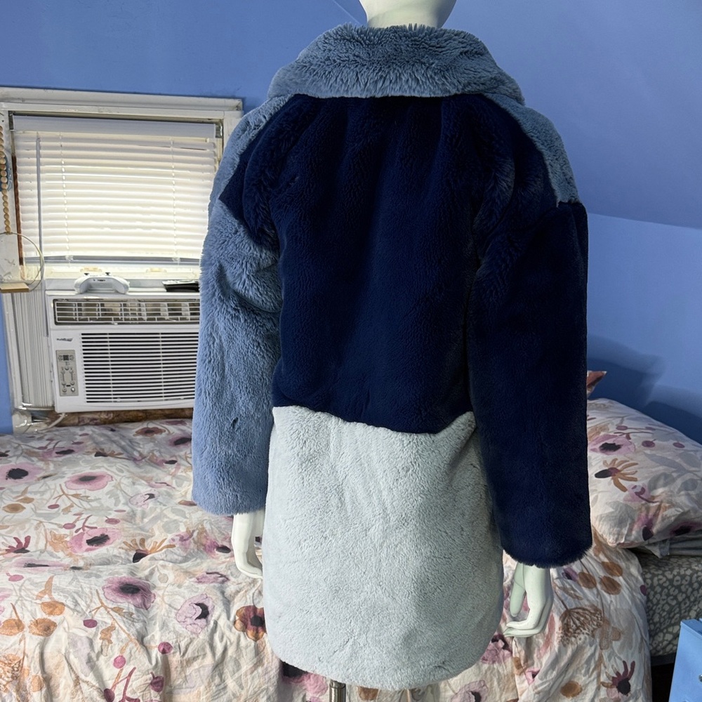 Heurueh Colorblock Faux Fur Coat - Picture 2 of 11